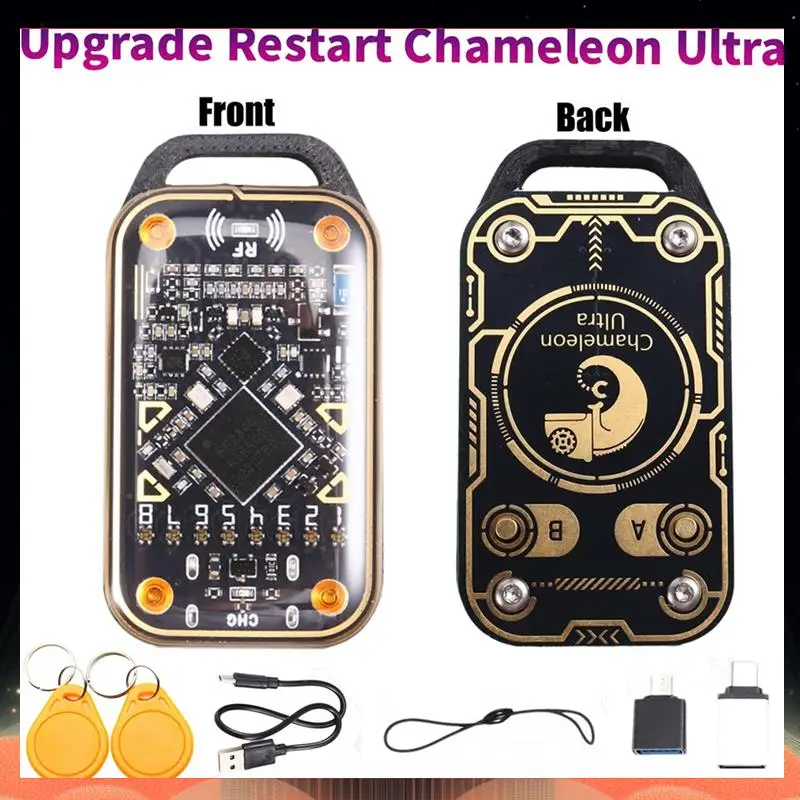 Chameleon Ultra Upgrade Smart Card Emulator+2XCUID Keychain RFID Smart Chip Reader 125K 13.56Mhz Card Duplicator-TCE