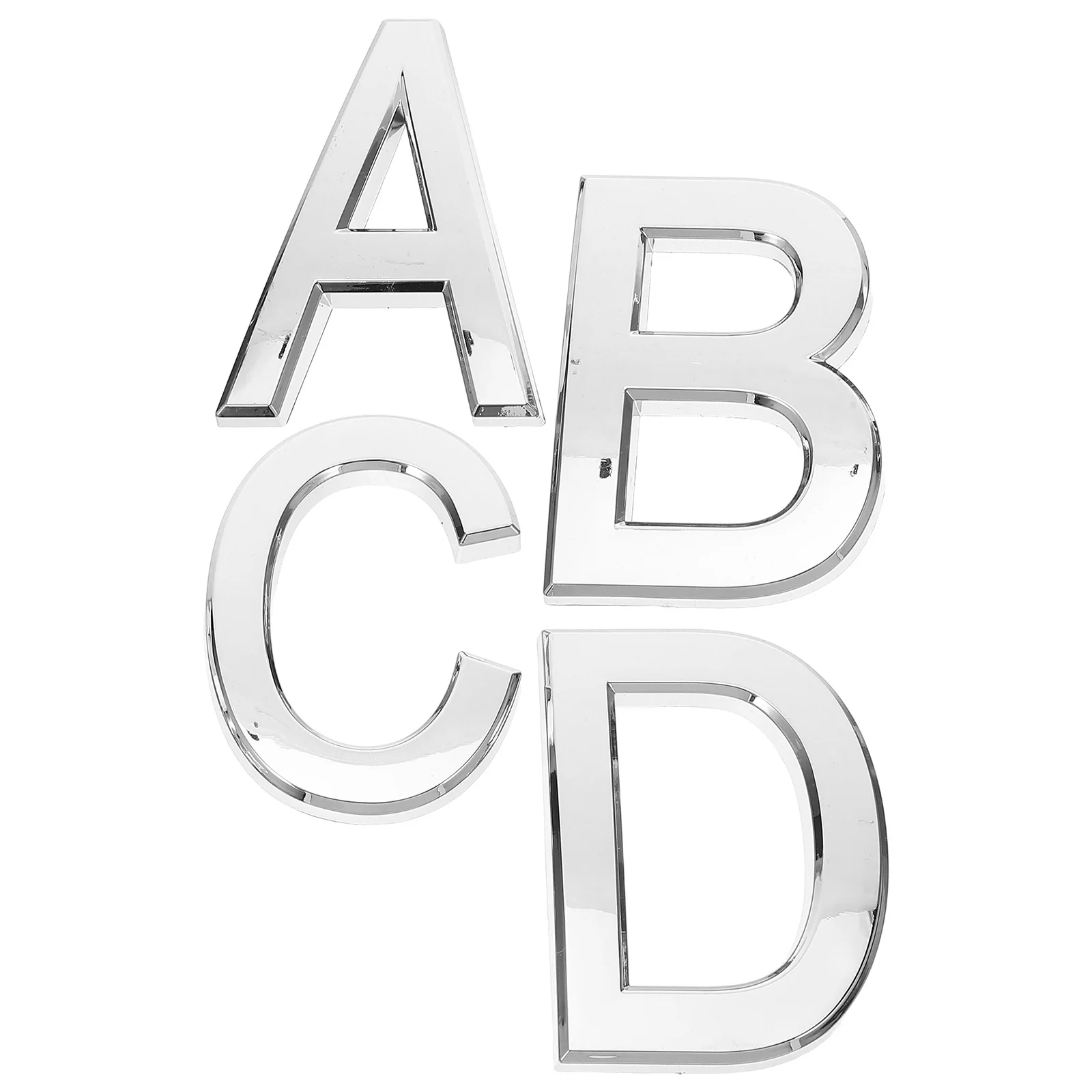 

4pcs Large 3.93 Inch Silver Letter Wall Decor 3D Name Plates For Office Door Home Adhesive Door Hanger Display