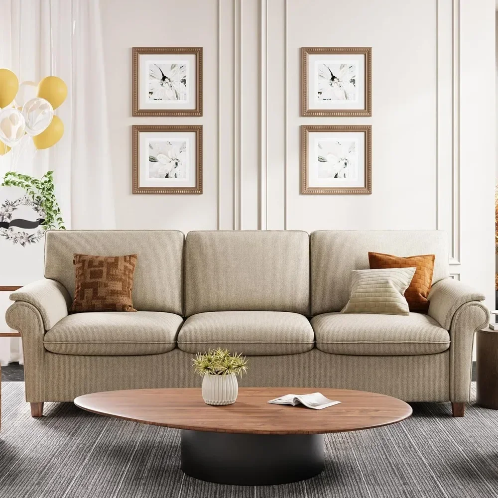 Sofa 89 Inch, Comfy Sofa Couch with USP Port, Extra Deep Seats Modern 3 Seater Sofa, Couch for Living Room Apartment Lounge