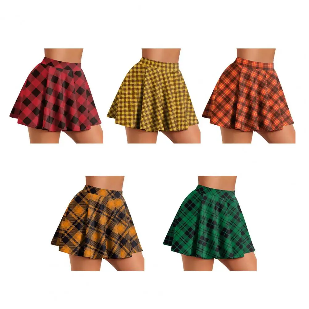 

Ретро-юбка в клетку плиссе, уличная мода, винтажная школьная форма, А-силуэт, короткая юбка для занятий спортом, для девочек, наряд на Рождество, для отдыха