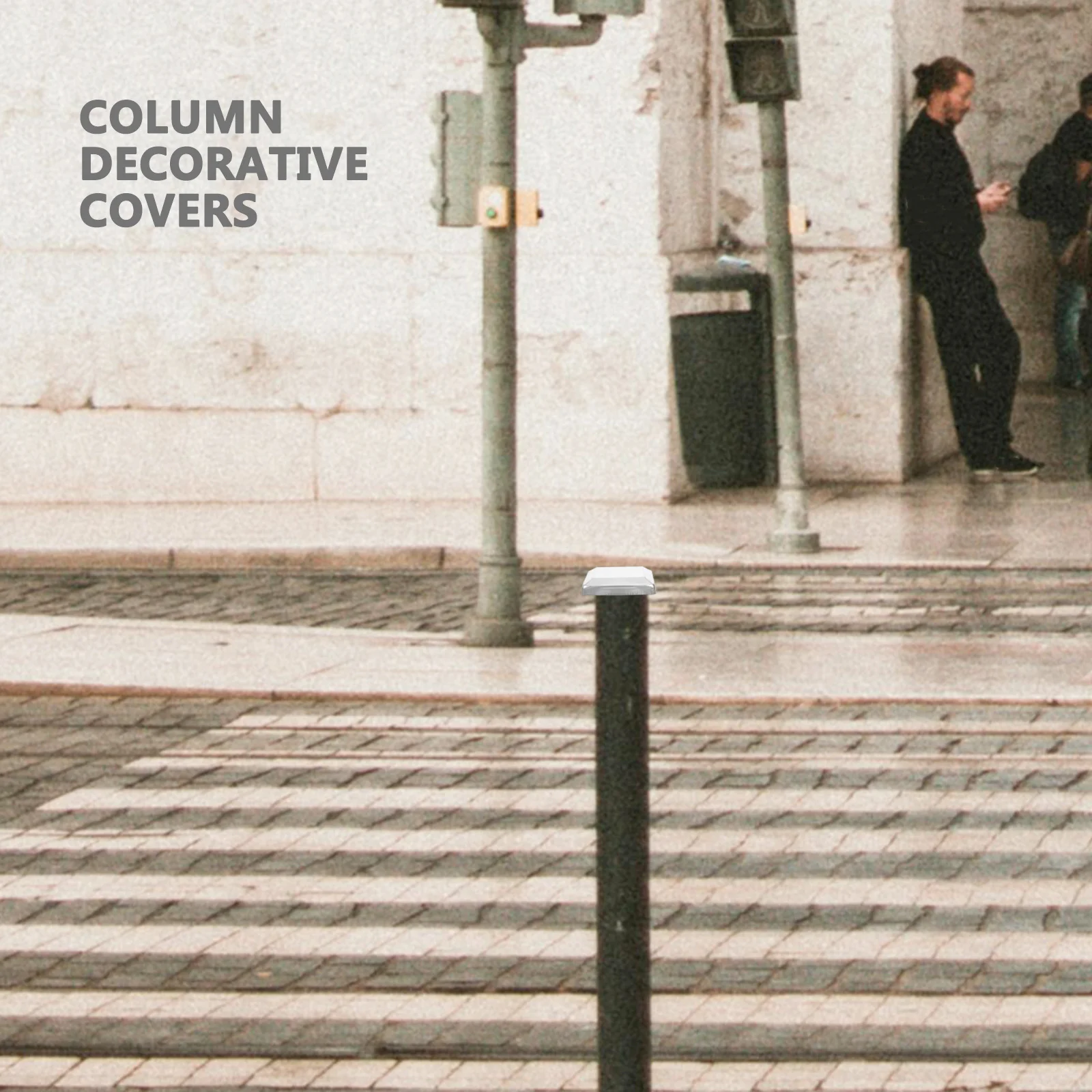 

10Pcs Metal Fence Post Caps Square Tube Cover Anti-Shock Sturdy Design for Traffic Bar Railings Decorative Finish