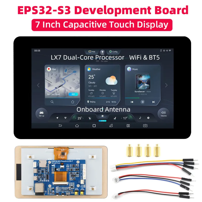 ESP32-S3 7 Inch Touch Display Development Board 800×480 Xtensa LX7 Dual-core Processor 8M Flash WiFi BT5 for GUI LVGL HMI ESP32