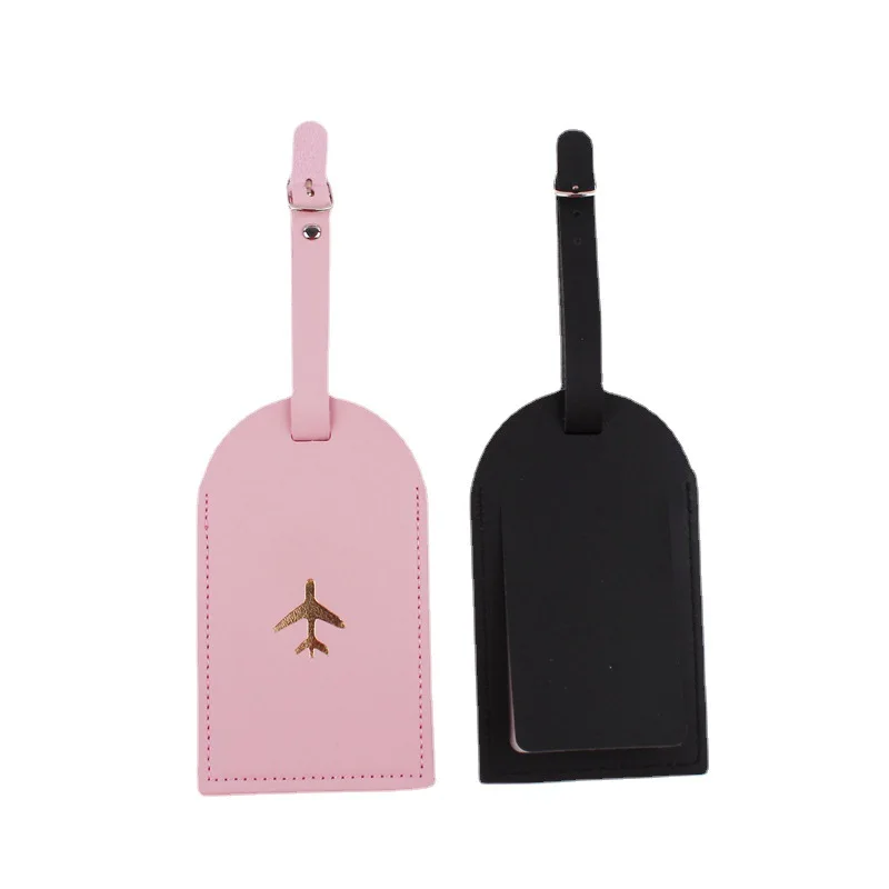 1PCS Women Men PU Leather Luggage Tags Suitcase Identifier Label Bag Tags for Lunggage Boarding Bag Tag Travel Accessories