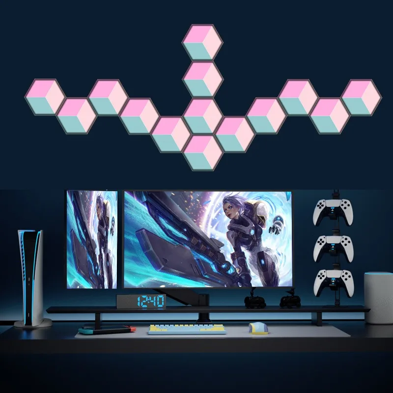 Stereo vision hexagonal strange light board, ambient wall light night light