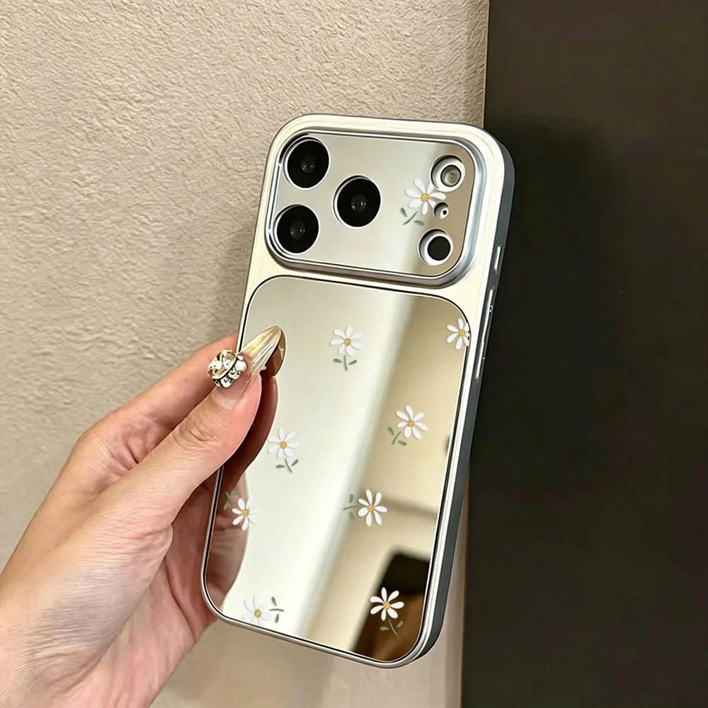 Green Grass Make Up Mirror Phone Case For iPhone 18 Pro Max 17 16 15 14 13 12 11 18Pro Funda Shockproof Cover With Phone Lanyard - view 6