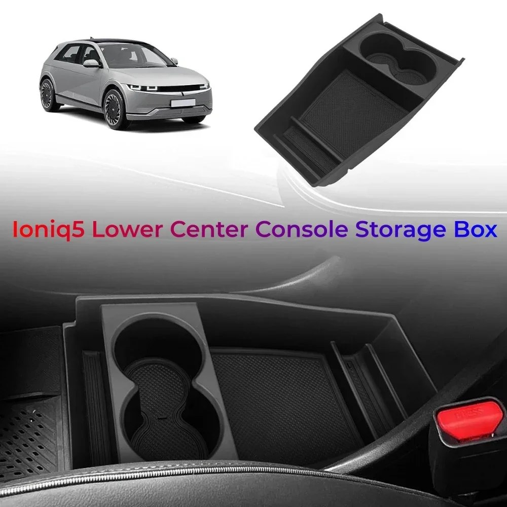 For Ioniq5 Lower Center Console Organizer Tray Storage Box Interior Accessories Hyundai Ioniq 5 2021 2022 2023 Cup Holder