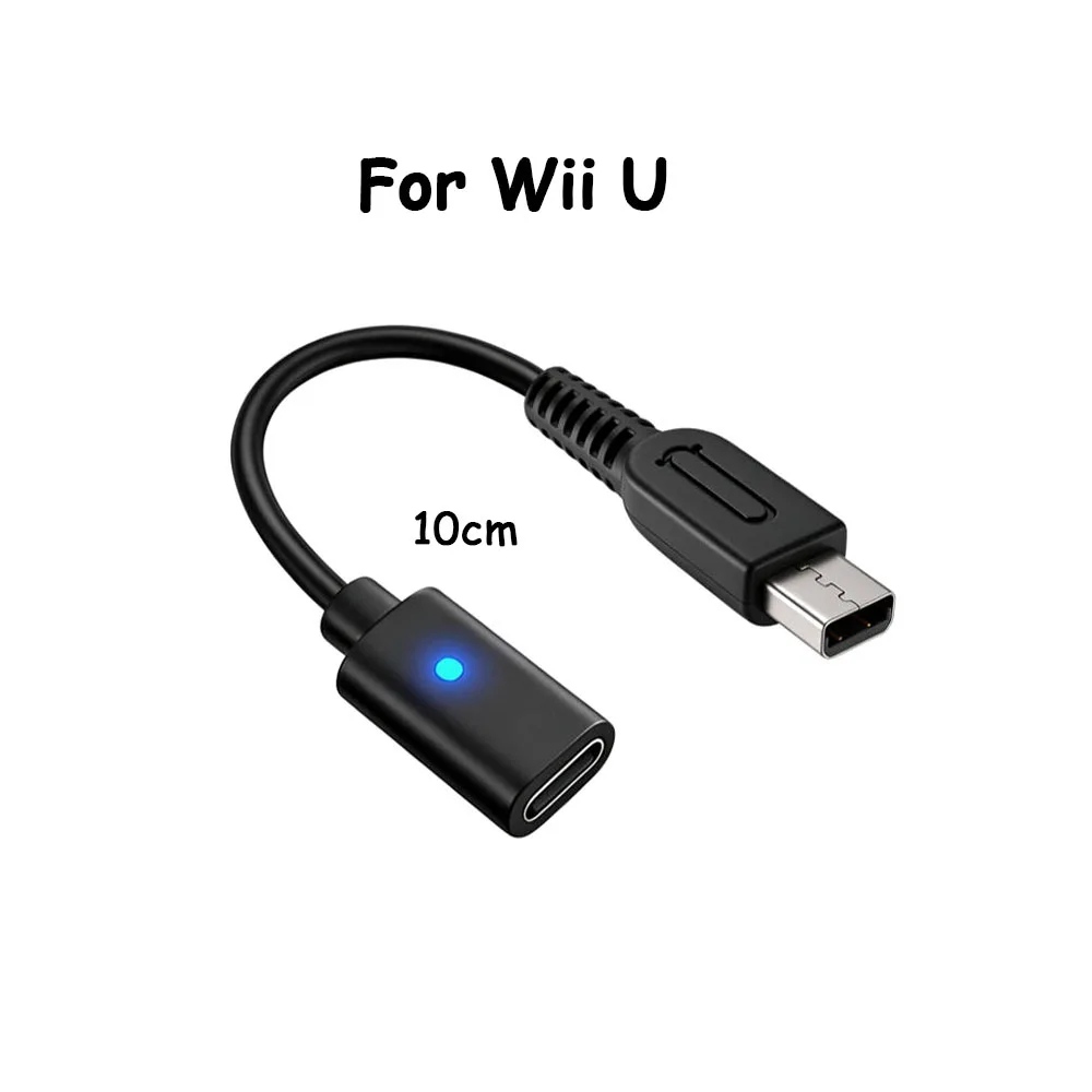 1PCS Type-C PD Charging Cable With LED Indicator USB Power Supply Cord Compatible With Wii Wii U Game Console Multiple Styles