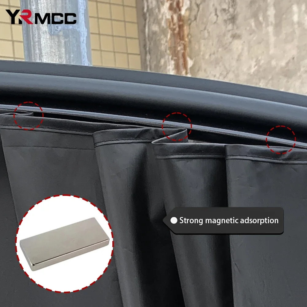 Car Window Curtain Summer UV Protection Magnetic Sunscreen Heat Insulation Blackout Sunshade SUV Glass Sunshade Car Accessories