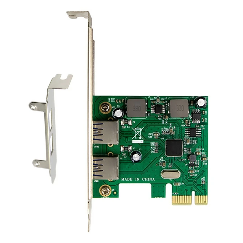 Top-ASM1042 PCI Express Adapter Card PCI-E X1 Dual-Port USB3.0 Expansion Card 5G Rate Riser Card USB3.0 Conversion Card