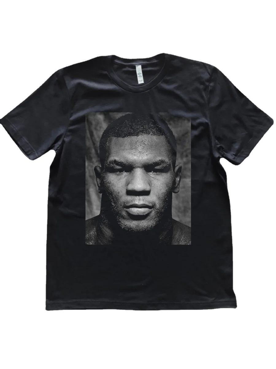 Young Boxing Champion Mike Tyson Portrait Printed Fans T-Shirt. Summer Cotton Short Sleeve O-Neck Mens T Shirt New S-3XL