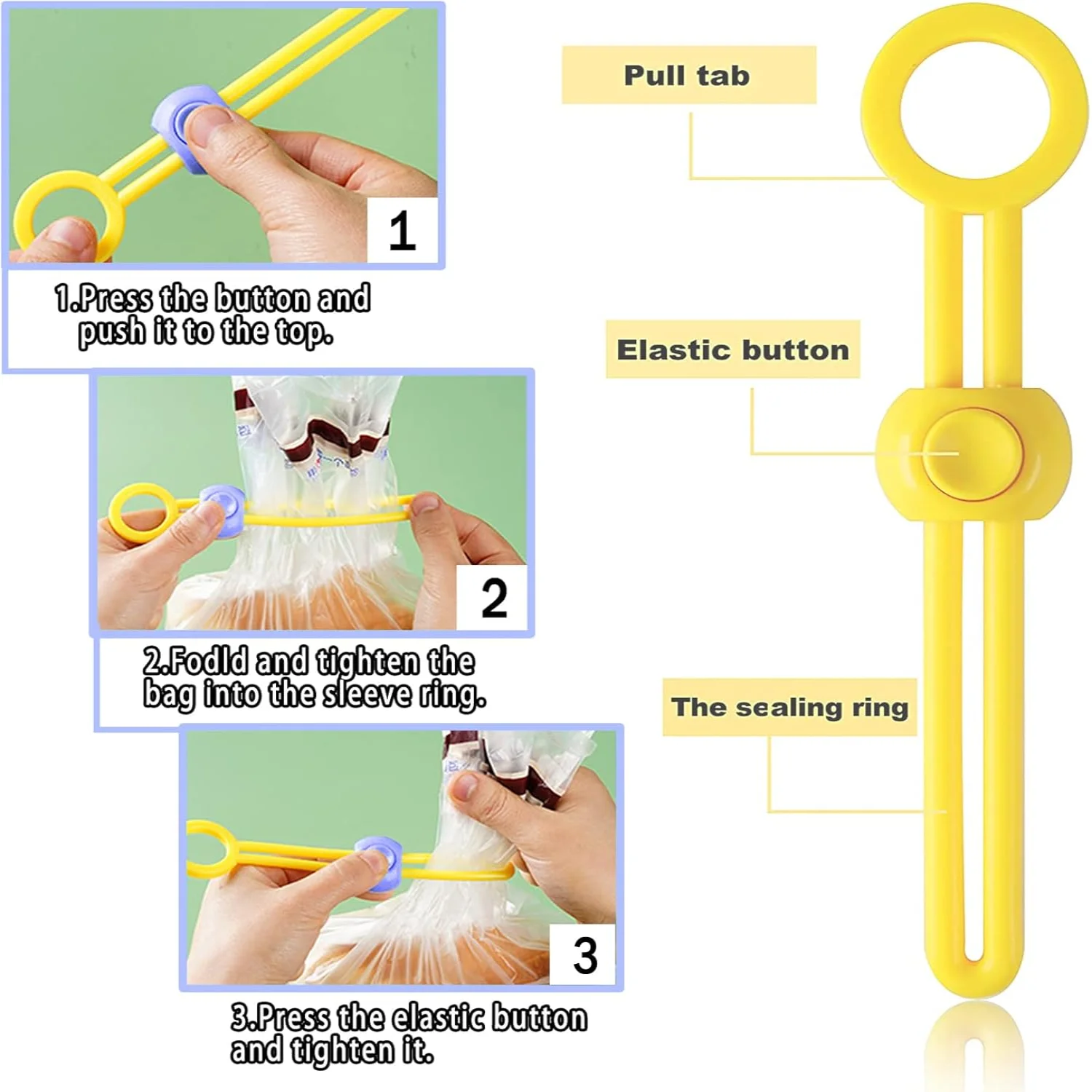 Sigillante multiuso Fascette riutilizzabili Fascette sigillanti staccabili Organizzatore di cavi per sacchetti alimentari Organizzazione di fili (12)