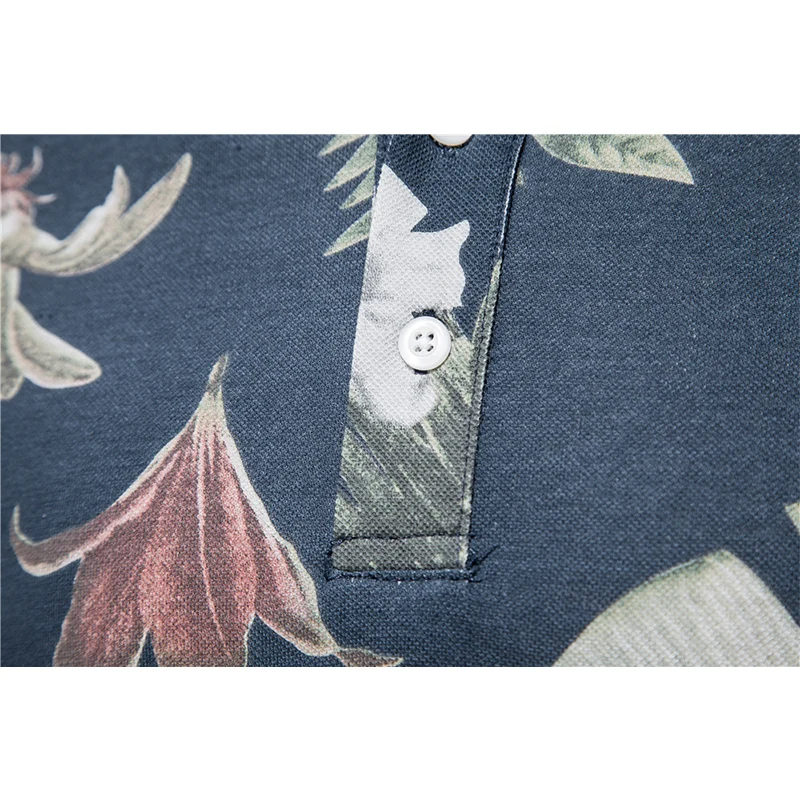 Summer Cotton Hawaii printed Polo Shirts for Men Short Sleeve Quality Casual Social Men's Polo T Shirts Men Clothing