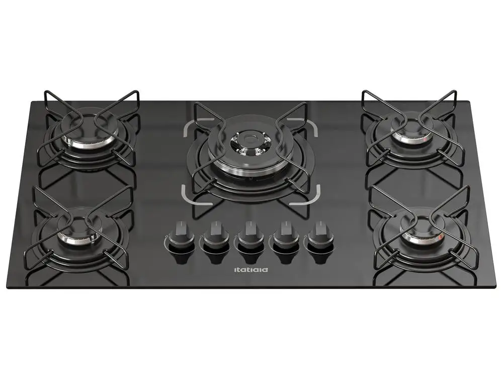Cooktop 5 Bocas a Gás GLP Itatiaia Preto Essencial - Bivolt