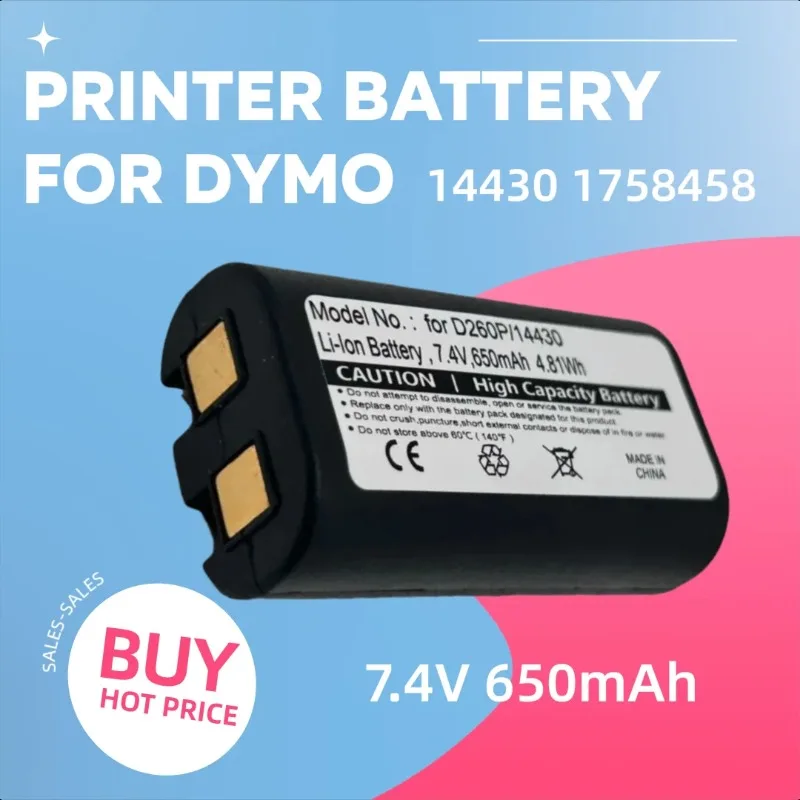 

7.4V 650mAh for Dymo 260P 14430 1758458 S0895880 Printer Battery