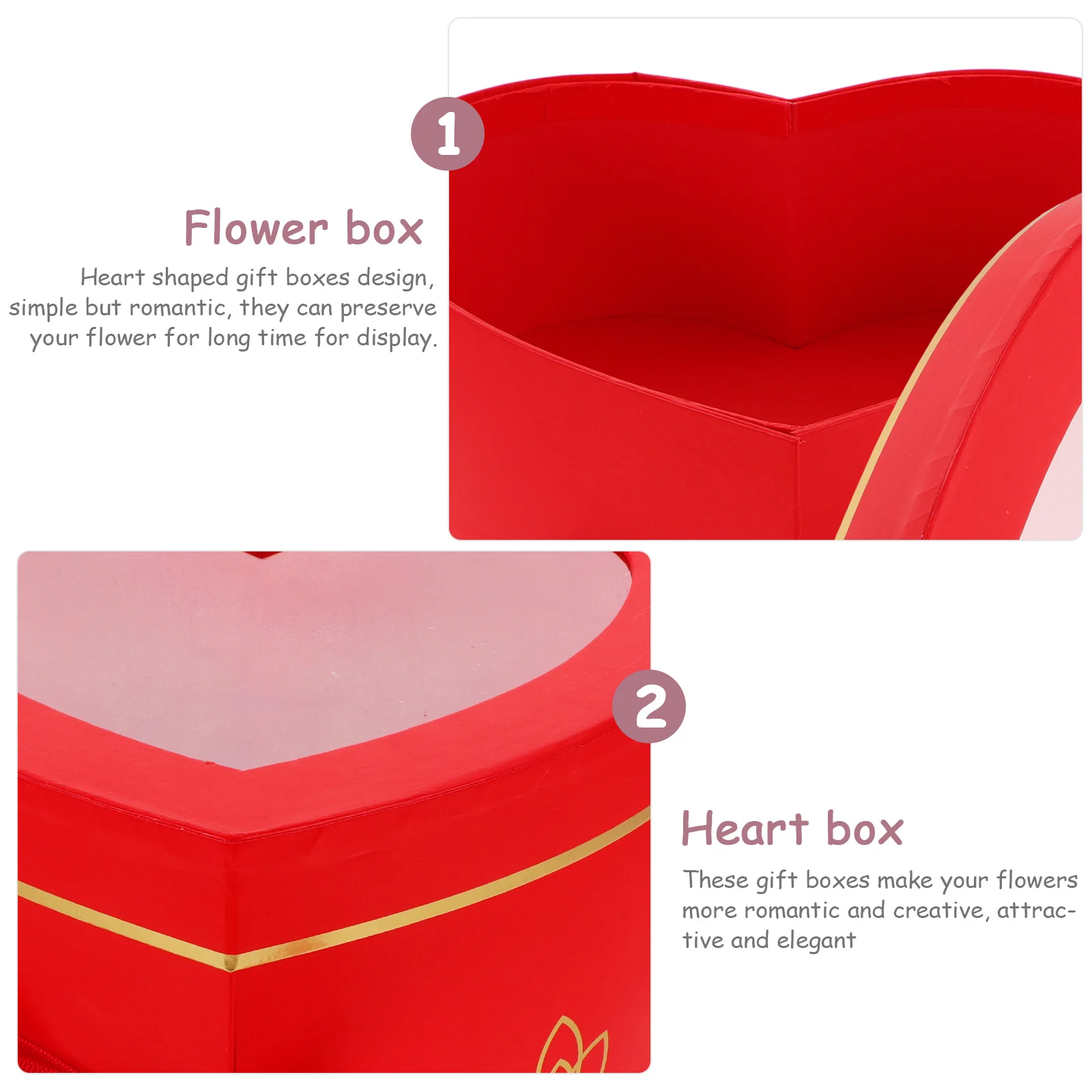 

Heart Shaped Gift Box for Flowers Double Layers Rotating Flower Gift Box Elegant Packaging for Birthday Anniversary Mother's Day