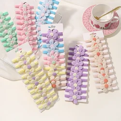 10Pcs Lovely Bow Hair Band Sweet Flower Elastic Hair Tie Rubber Band Hair Accessories for Baby Girl Ponytail Holder Headdress