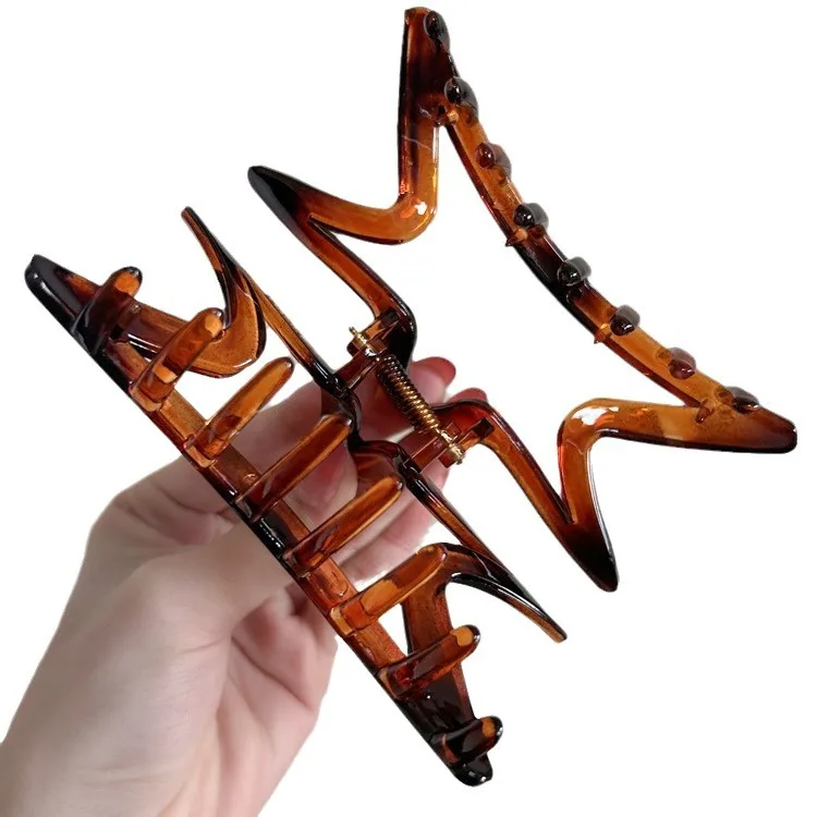 Vintage Hollowed Irregular Star big Hair Grab Claw Hairpin for Women Girls Korean Simple Pentagram HairClip Headwear Accessories