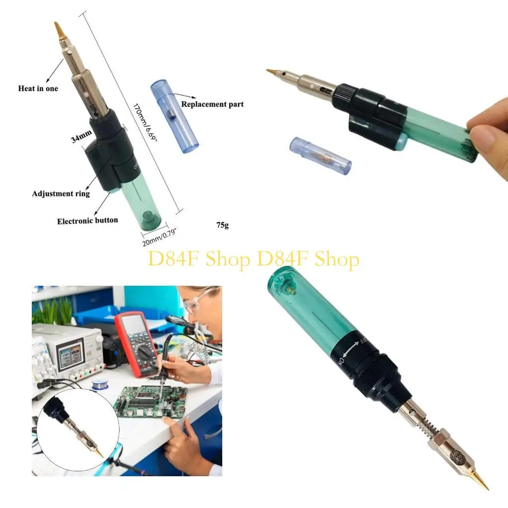 

D84F 4 in1 Portable Soldering Iron 1300 Celsius Welding Pen Tool Durable