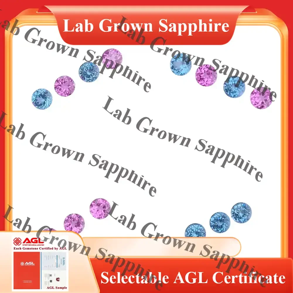 

Lab Grown Sapphire Round Cut Pink Sea Blue Spinel Gemstone for Jewelry Making DIY Craft Lab Created Sapphire for Ring Pendant