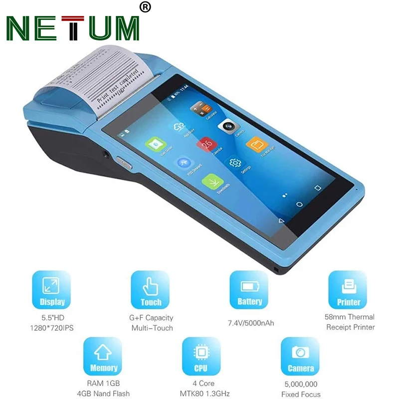 

NETUM Barcode Scanner Portable PDA Android Terminal 1d Laser 2d QR Handheld Data Collector Device with WIFI 4G NFC PDA