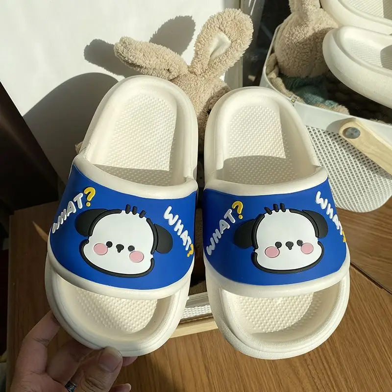 

New Sanrio Pochacco Slippers Women Cartoon Anime Thick Soles Cute Outside The Home Wear Beach Shoes Sandals Bathroom Shoe Gift