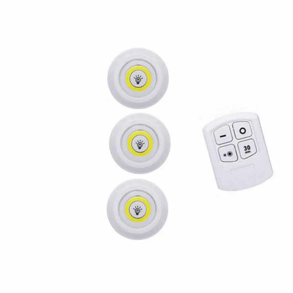 Battery Operated LED Under Cabinet Light with Remote Control White/Warm Light Closet Lights Touch Sensor Wireless Night Light