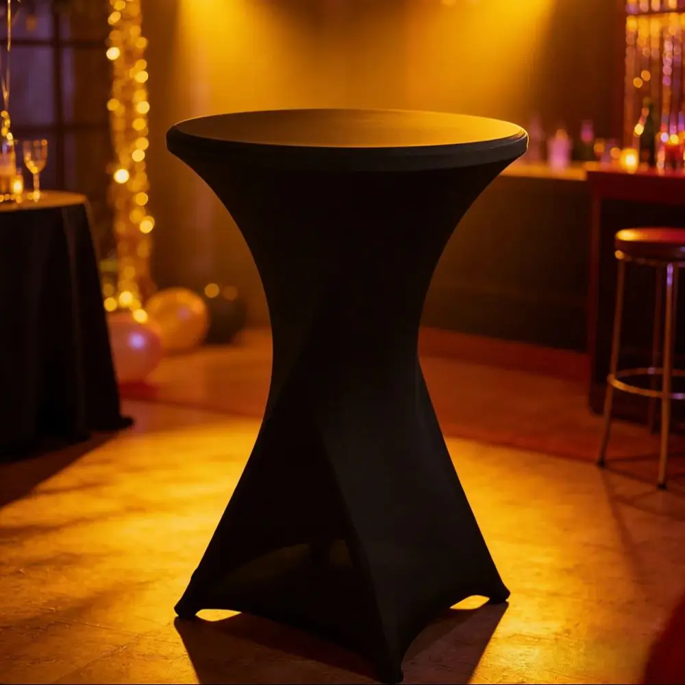 Cocktail Spandex Table Cover Cloth, Round, Birthday Party Show, Wedding, High Bar, Hotel Decoration, 60cm, 80cm