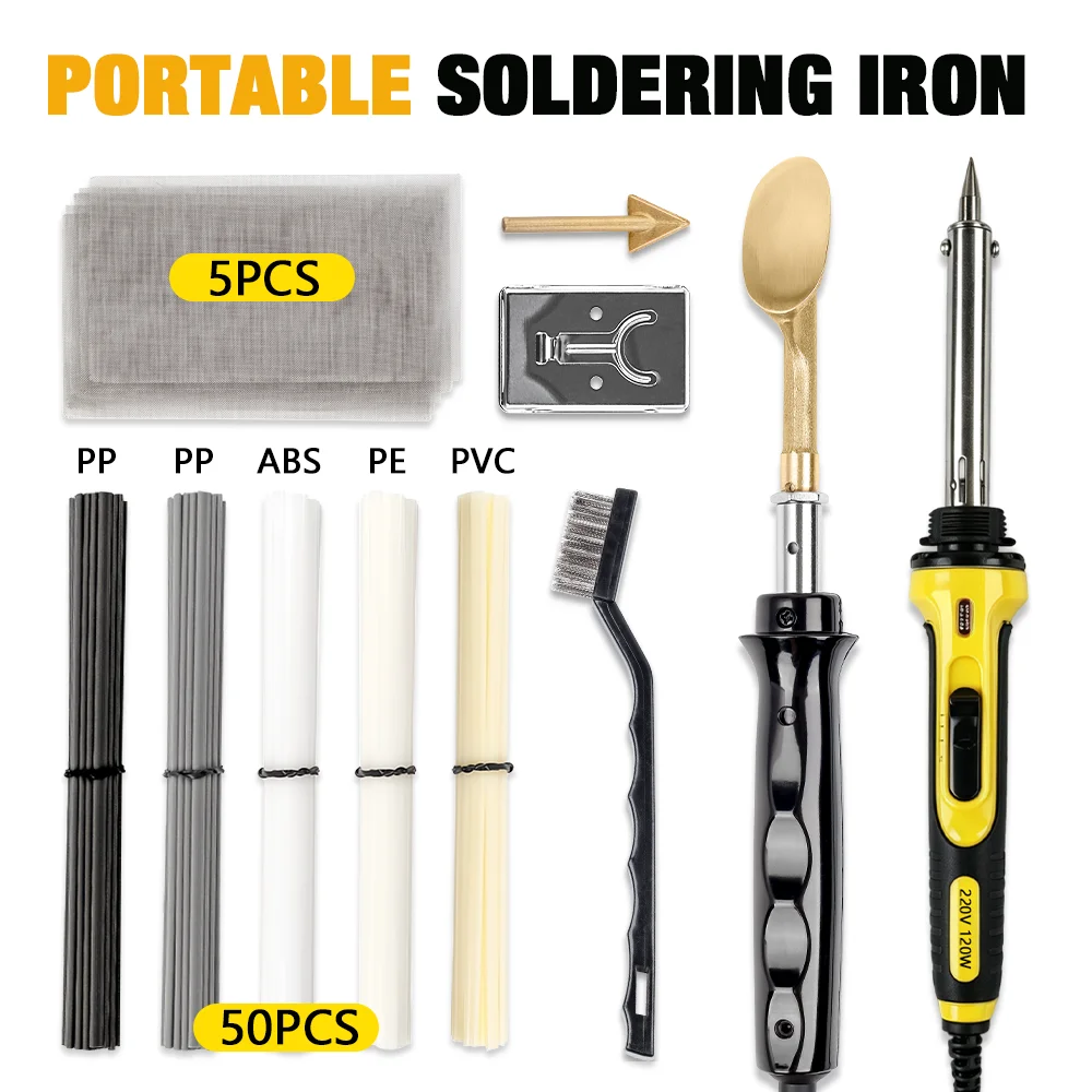 Professional Soldering Iron Set Home Leather Ironing Tool Repair Plastic Soldering Iron Car Bumper Repair Tool with Welding Rods