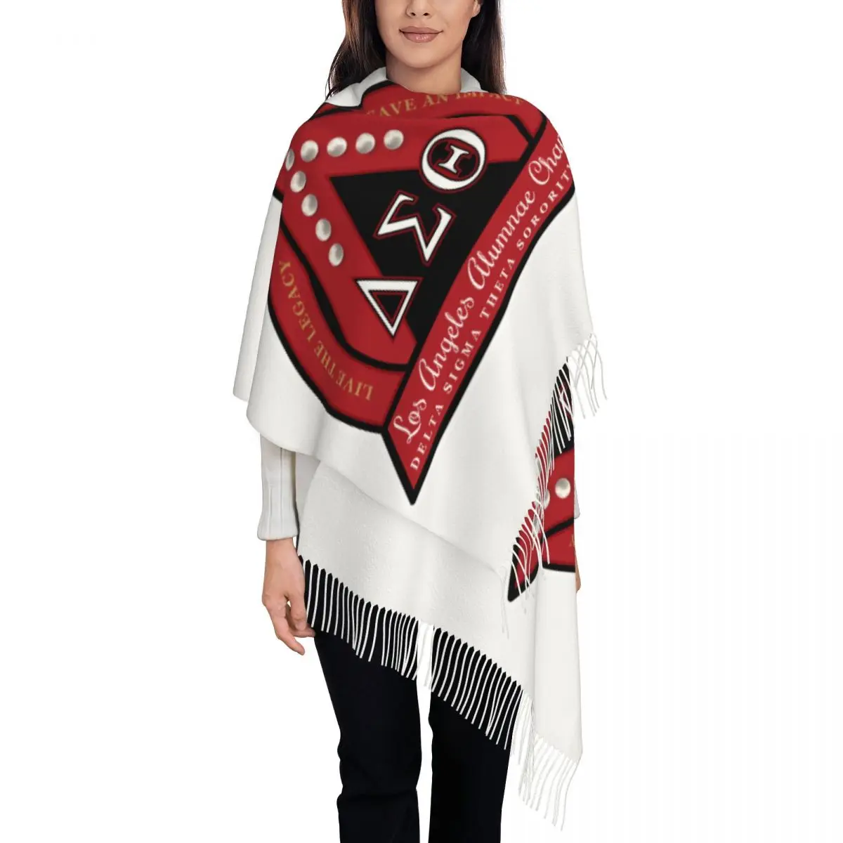 

Шарф Delta Sigmas Theta с принтом по индивидуальному заказу, мужские и женские зимние теплые шарфы, шали, накидки