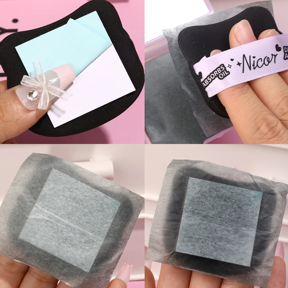 100 Pcs Of Portable Facial Oil-Absorbing Paper With Mirror Matte Bamboo Charcoal Breathable Cleansing Facial Oil Control Paper