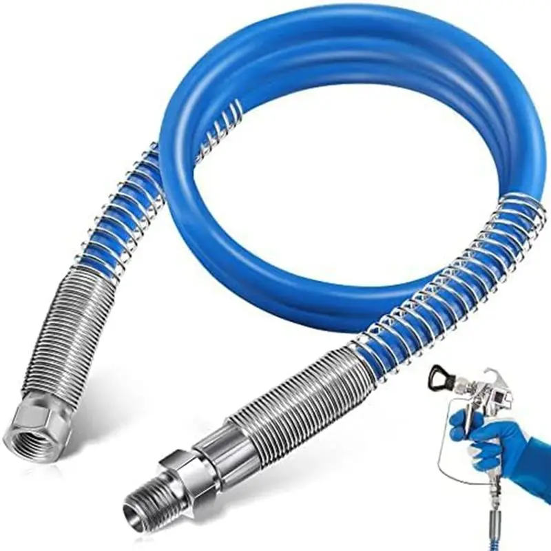 

Удлинительный шланг для безвоздушного распыления краски AT05-4Ft, совместимый, с внутренним диаметром 3/16 дюйма, шланг высокого давления для распыления краски, гибкий удлиненный, 3000 PSI