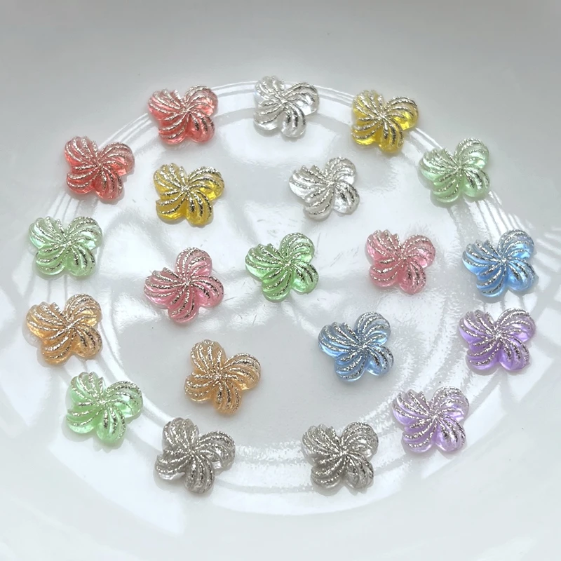 50pcs10 * 8mm jelly colored luminescent butterfly flat back rhinestone button application DIY wedding scrapbook nail art process