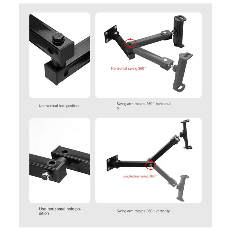 Classic-Wall Mount Tablet Stand Adjustable Long Arm Stretchable Cell Phone Stand For 4-13 Inches