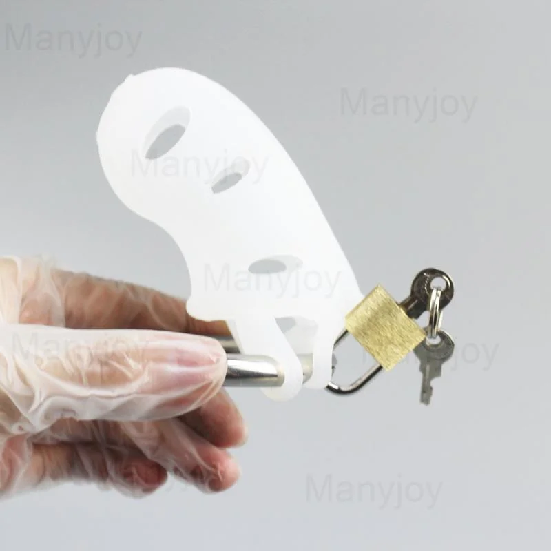 HotX Male Soft Silicone Chastity Cage Penis Lock Cock Ring Chastity Penis Cages Lock Adult Bondage Adult Sex Toys for Men