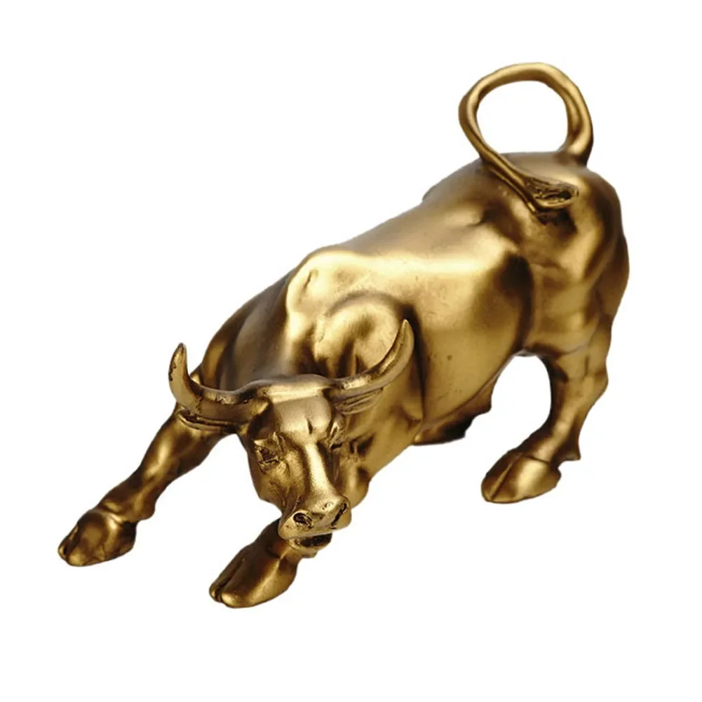 Desktop Decor Bull Market Statue Animal-themed Eye-catching High-quality Resin Longevity Prosperity Good Fortune