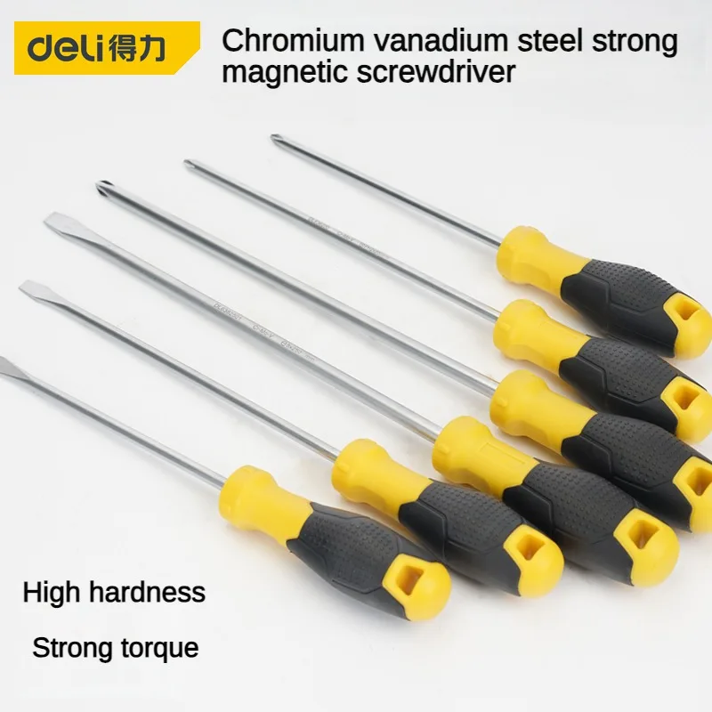 

deli Multi-function Screwdrivers Insulated Magnetic Phillips Screwdriver Car Auto Security Phillips Maintenance Repair Hand Tool