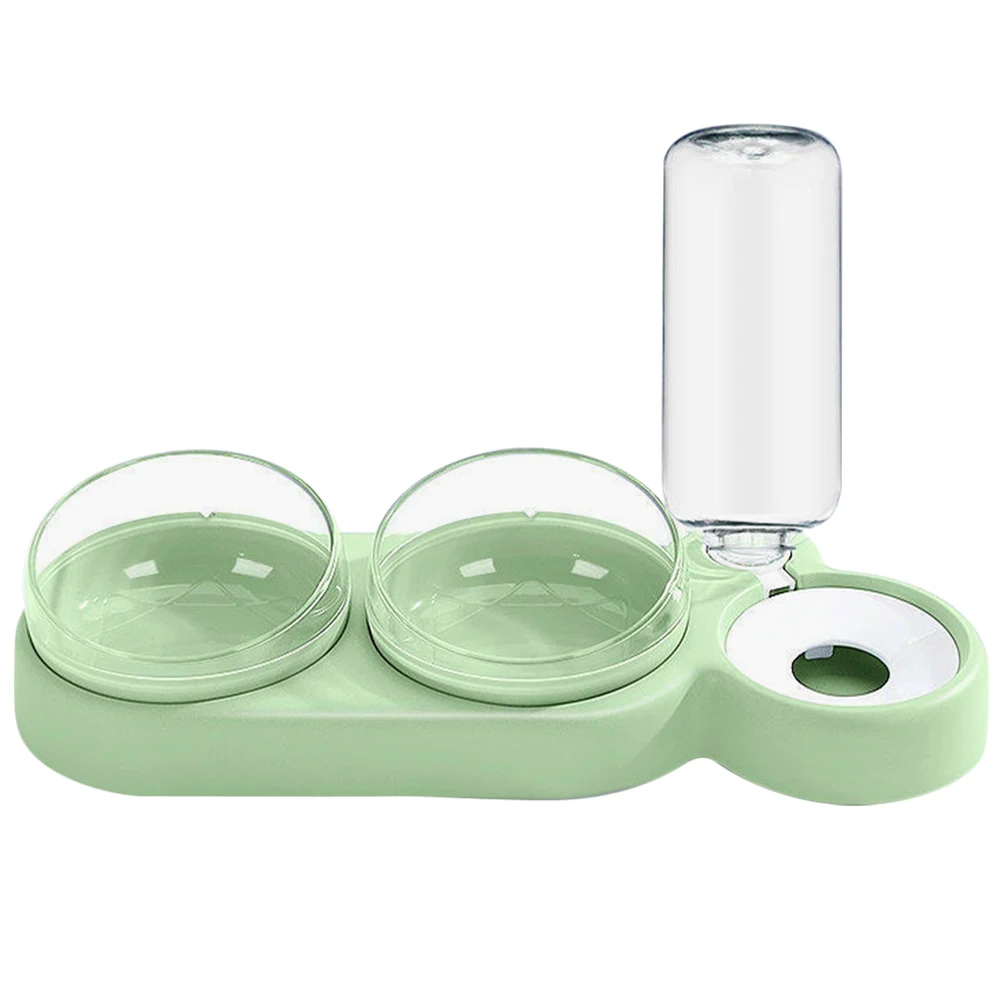 

Pet Double Bowl Food Raised Cat Dish Feeding Bowls Kitten Elevated Dishes Water Resistant Reusable Slanted Mouth Tilted Design