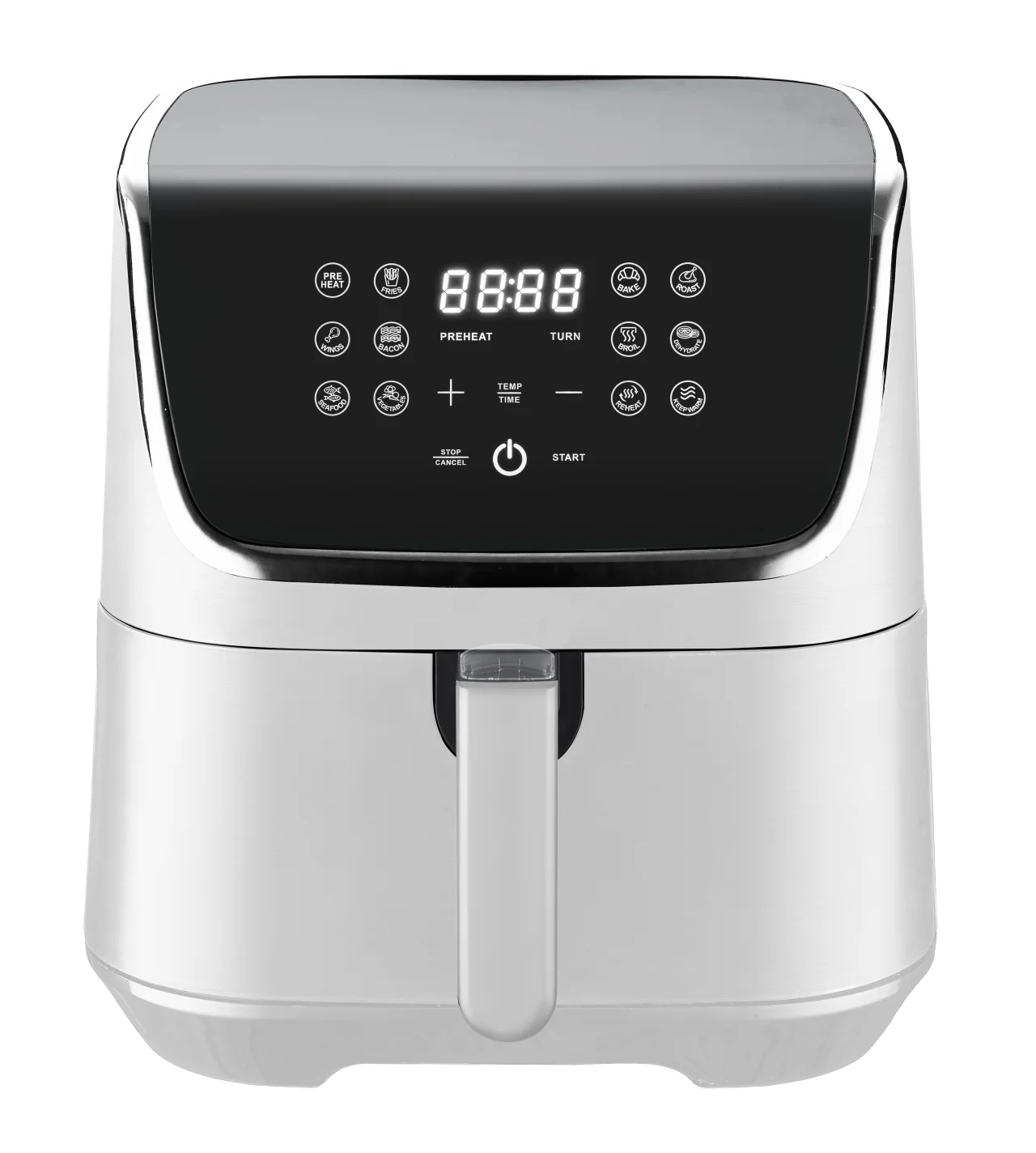 

2026 New Model Multi-functional Stainless Steel air Fryer No Oil 4.5L 5L 5.5L 6.5L 7.5L Basket Digit Fryer air Kitchen Appliance