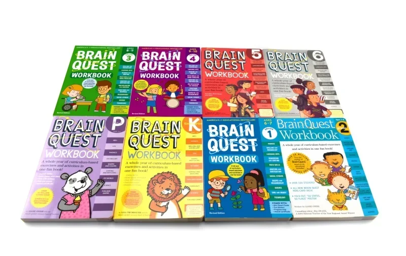 Brain Quest Workbook versión en inglés de la tarjeta de desarrollo intelectual, libro de preguntas y respuestas, tarjeta inteligente para niños