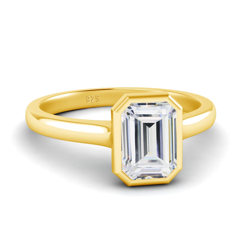 5*7mm 1ct Moissanit-Ring im Smaragdschliff mit Zertifikat, 100% reines Silber 925, Hochzeitsschmuck, Trend-Luxus-Geschenk für die Ehefrau – Detail 3