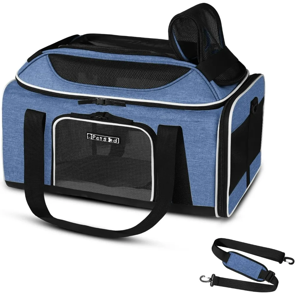 Pet Carrier,Airline Approved, Soft-Sided Carrier for Small Cats and Dogs with Locking Safety Zippers, Dogs Bag