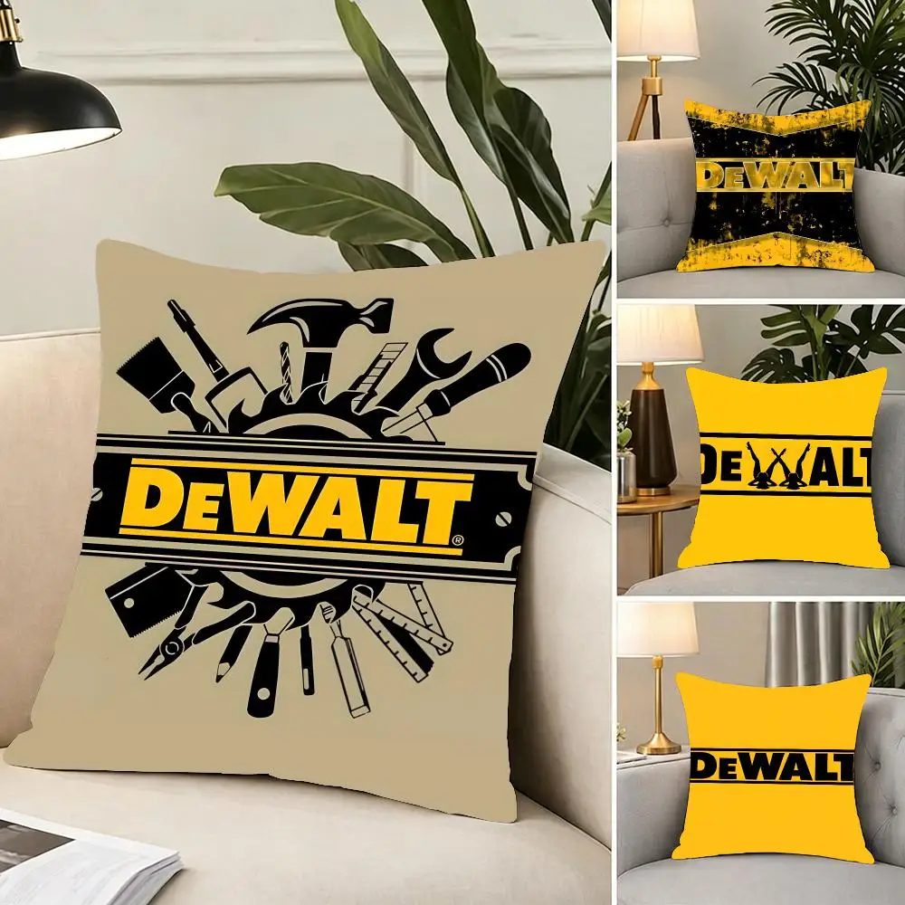 Brand Tool Dewalt Cushion Cover Portable floor cushion for travel Yoga Minimalist text 2way tricot