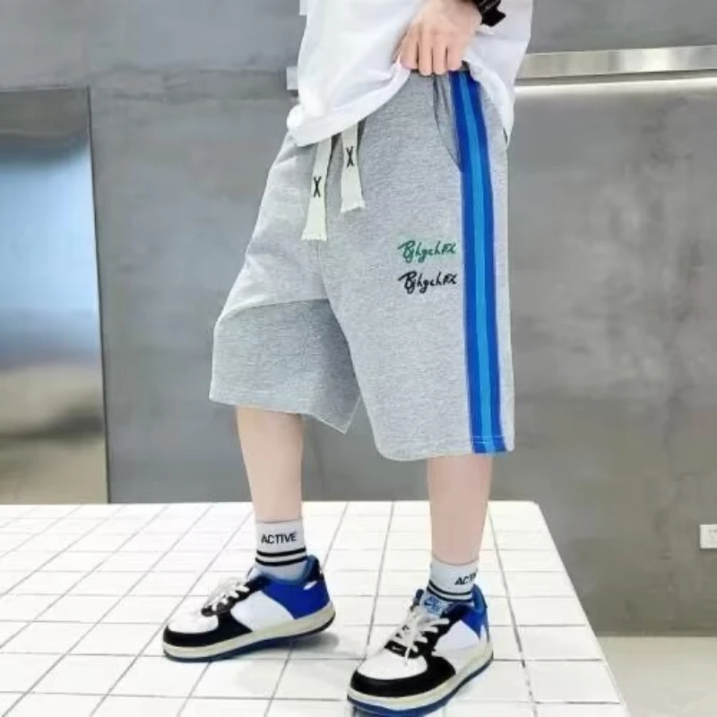 Boys Shorts Summer Children's Clothing Children's Casual Large Size Sweatpants Boys Fashion Embroidered Letters Beach Shorts