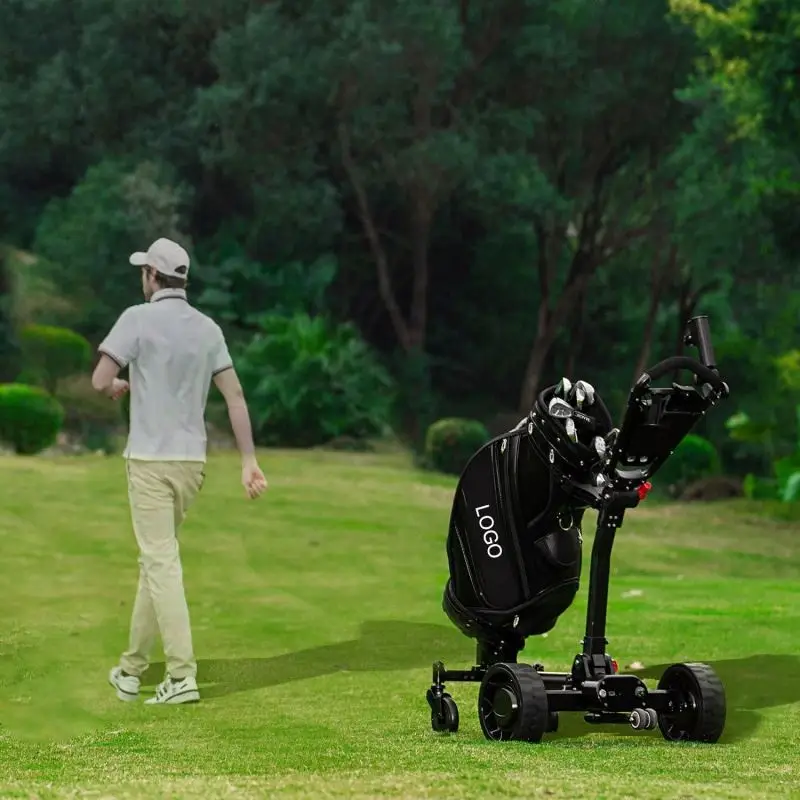 4-Wheel Follow Golf Trolley, 500W Motor, 36V 7.8Ah Lithium Battery, 40M Remote Control