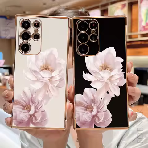 Premium Flower Printing Phone Case For Samsung Galaxy S24 S23 S22 S21 S20 Ultra Plus FE 5GA35 A53 A54 A55 A71 A72 A73 Soft Cover
