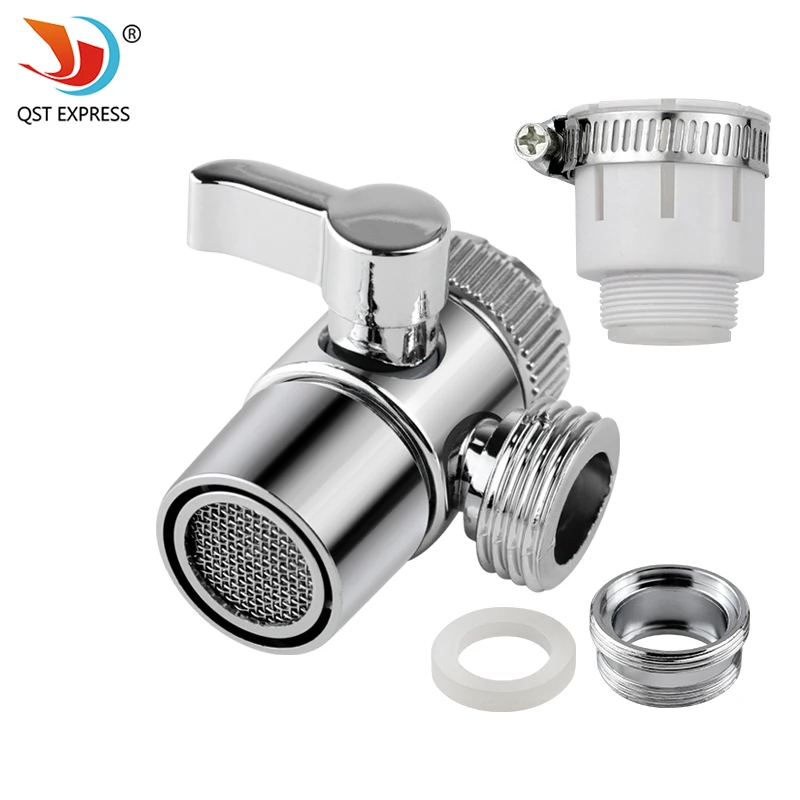

Water Tap Splitter Diverter Valve 4 Way Water Divider Three Way Valve Adapter Wash Basin Faucet Converter