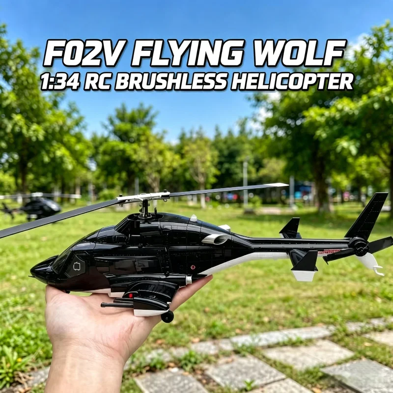 New Yuxiang F02V Flying Wolf Helicopter Brushless Remote Control Like Real Aircraft 3D Stunt Inverted Flying RC Model With Light