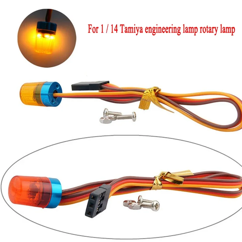 1pcs 360 Degrees Rotate Police Light Car Lights for 1/14 Tamiya RC Truck Scania BENZ VOLVO MAN Diy Parts