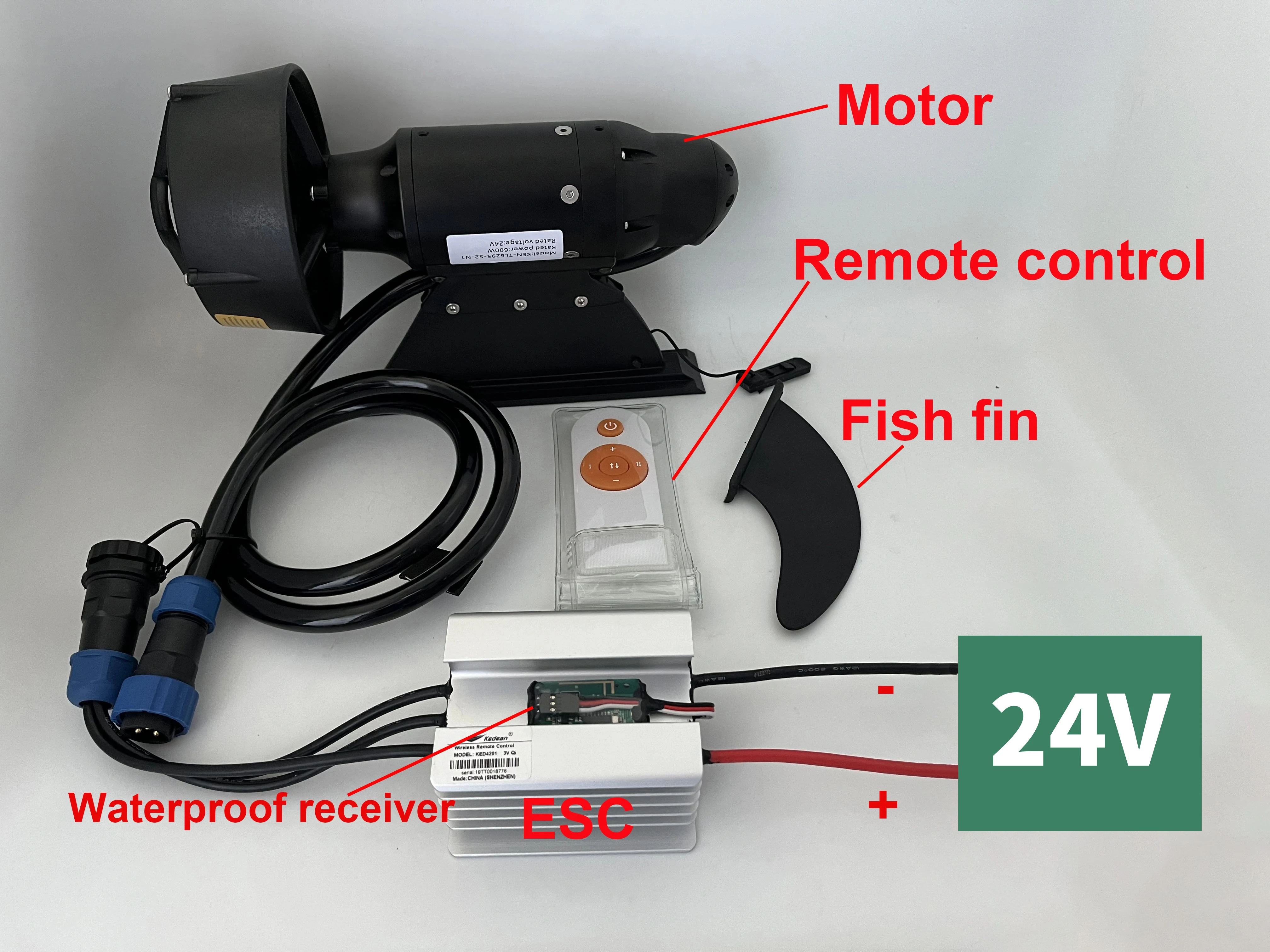 KEDEAN Unterwasserstrahlruder Elektrischer Flossenmotor zum Angeln SUP Paddle Board Surfbrett POWER FIN Fernbedienung Kajakstrahlruder