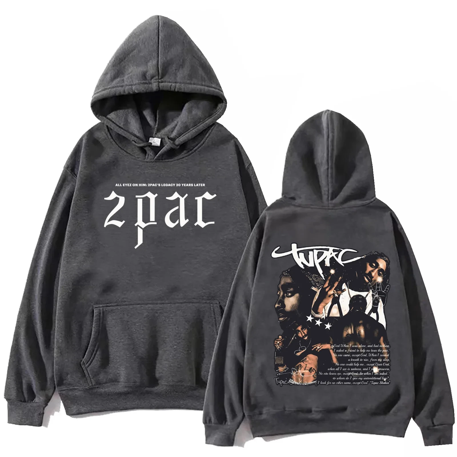 Tupac Shakur 2pac Hoodie Harajuku Hip Hop Pullover Tops Popular Music Sweatshirt Fans Gift